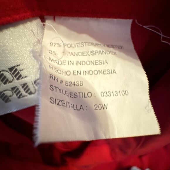 Halmode Plus Vintage Red Polyester Jacket with Black Buttons Size 20W - Picture 7 of 7